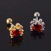 Pendientes de Zirconia Incrustada en Cobre 20g Dientes Exteriores Estrella de Mar Cangrejo Animal Personalizado Clavo para Cartílago de la Oreja Varilla Fina de Acero Inoxidable Pendientes Roscados