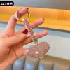 Chaveiro Adesivo Criativo Coração Cheio de Diamantes Diamante Japonês e Coreano Amor Pingente de Carro Feminino Pingente de Bolsa Acessórios Presente