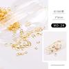 Arte de Unhas Ultra-Fina Liga Metálica Estrela do Mar e Lua Círculo Vazado Adesivos de Unha Decorações de Rebite Dourado Galvanizado Mini