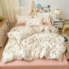 Estilo Coreano Fresco Lazo Agradable a la Piel Algodón Lavado Juego de Cama de Cuatro Piezas Funda Nórdica Dormitorio Cama Individual Juego de Tres Piezas