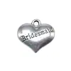 14X15Mm 1.9g Plata Antigua Accesorios para Joyería DIY Colgante de Corazón de Doble Cara para Dama de Honor Más Vendido
