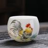 Taza de Té de Porcelana Blanca con Doce Diseños del Zodiaco, Taza de Maestro, Taza de Té para el Hogar, Tazón de Té Grande, Juego de Té con Logo Personalizable