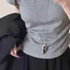 Collar con Colgante de Flor Geométrica con Cuentas, Cadena para Suéter Estilo Étnico Retro, Accesorio para el Cuello Moderno y Elegante, Diseño de Nicho