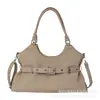 Bolso tote de nicho transfronterizo con decoración de cinturón para mujer, nueva moda 2026, gran capacidad, de mano, de hombro y cruzado