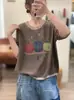 Camisa Básica de Malha com Meia Manga para Mulheres - Estampa Nova Primavera 2026, Gola Redonda, Casual Retrô, Solta, Emagrecedora, Rejuvenescedora
