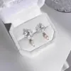 "Hada de Flor Azul Flotante" Clip para Oreja Sin Agujeros para las Orejas Pendientes Mori Perla Nuevos Pendientes 2025 Pendientes para Mujer Lujo Ligero Nicho
