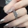 Sentido del Diseño Nicho Irregular Plisado Francés Plisado Coreano ins Estilo Cool Distintivo Anillo Abierto Oscuro para Mujer