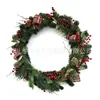 Rattan Verde de Natal Frutas Vermelhas Pinha Lã Atmosfera de Natal Decoração Casa Interior e Exterior Decoração Venda Direta de Fábrica