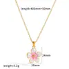 Conjunto de Joias Brincos de Flor Gota de Óleo Colorida Li Quan Ouro 18K Aço Inoxidável Brincos Corrente de Clavícula de Alta Qualidade