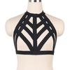 Europa y Estados Unidos explosiones transfronterizas cuello caliente espalda cruzada restricción negro damas divertido arnés ropa interior O0148
