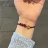 Pulseira Pequena de Coração com Contas de Cristal para Mulheres, Pulseira Tecida Estilo Casal, Presente para Namorada ou Melhor Amiga, Pulseira de Fio Vermelho, Pulseira de Casal