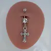 Fábrica de Joyería Yiwu Personaliza Anillos para Ombligo Transfronterizos, Acero Inoxidable con Diamantes, Lazo en Forma de Corazón, Joyería Falsa para Ombligo Sin Perforación