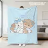 Manta estampada de desenho animado transfronteiriço mikko, manta fofa de flanela para menina, capa de sofá para cochilo, manta de pelúcia