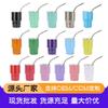 Vaso de Vino Mini Transfronterizo de 2 oz Acero Inoxidable 304 Doble Capa Copa para Vino Tinto Portátil con Popote Listo para la Venta