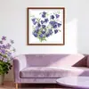 Bordado Ponto Cruz Novo Estilo Bordado com Linha DIY Flor de Sino Roxa Simples Moderno Decoração de Restaurante Atacado em Estoque