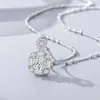 Collar Pequeño de Cubo de Azúcar de Plata de Ley S925 para Mujer, Diseño de Nicho de Lujo Ligero, Cadena Dulce de Caramelo para Clavícula, Regalo para Novia, Regalo de Vacaciones