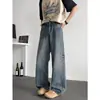 Jeans de Sarja Retrô Americano Masculino 2026 Nova Marca da Moda High Street Solto Emagrecedor Casual Perna Reta Calças Longas