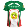 Padrão da Bandeira e Emblema Nacional de Madagascar Impressão 3D Nova Camiseta Casual de Manga Curta para Homens e Mulheres Fornecimento