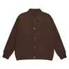 Yidao Vintage Outono 2026 Novo Retrô Cor Sólida Estilo Old Money Solto Cardigã de Malha Botões Masculino Gola Lapela