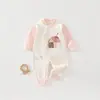 Ropa para Bebé Recién Nacido, Algodón Puro, Clase A, Estilo Primavera y Otoño, Ropa Interior Ajustada para Niños y Niñas, Conjunto de Una Pieza para Primavera y Otoño
