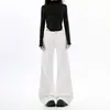 Jeans Blancos de Pierna Ancha Estilo Americano para Mujer, Nuevo Estilo Otoño 2025, Sueltos y con Caída, Versátiles, Pantalones Rectos Adelgazantes