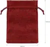 Novos Estilos de Sacos de Linho com Cordão, Bolsas de Linho para Joias e Presentes, Pequenas Sacolas de Tecido, Sacos de Armazenamento de Linho Sintético, Em Estoque