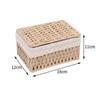 Caixa organizadora de palha para sala de estar, feita de rattan trançado, ideal para guardar brinquedos, chaves, cosméticos e lanches.