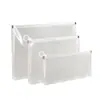 Bolsa de Arquivo com Zíper A4 Criativa Grande Capacidade Especial para Provas de Estudante Bolsa de Material Escolar Plástico Fosco Bolsa para Documentos