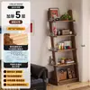 Estante trapezoidal de madeira maciça, estante de chão, expositor para sala de estar, montado na parede, prateleira simples para armazenamento doméstico, estante de livros de várias camadas