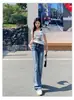 Pantalones de Mezclilla Azules Vintage Micro La Jeans para Mujer Verano 2025 Nuevos de Tiro Bajo Ajustados Adelgazantes Elásticos con Forma de Herradura