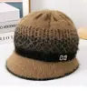 Moda de invierno gorro de lana grueso y cálido con forro polar para ancianos para mujeres, mamá, sombrero para mediana edad y ancianos