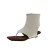 Sandalias de tiras con tacón de cuña y punta cuadrada estilo europeo y americano para mujer, sandalias botín de moda de verano 2026 con cremallera lateral, punta abierta, estilo romano