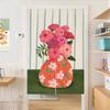 Cortina de Puerta de Flor Simple Escandinava Decoración del Hogar Cocina Baño Cortina Divisoria Dormitorio Tela sin Perforaciones Media Cortina