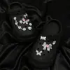 Accesorios DIY para Zapatos Croc Hebilla Decorativa de Lazo de Diamante Rosa Flor de Zapato Estéreo Hebilla de Zapato Desmontable Accesorios para Pala de Zapato Cruzada