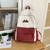 Mochila ins japonesa nueva para mujer, bolsa escolar pequeña fresca para niñas, para estudiantes de secundaria, ligera, para ir al trabajo, con bloques de color, mochila casual