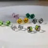 Pendientes Cuadrados de Cristal Sencillos y Compactos para Mujer, Pendientes de Nicho de Moda y Exquisitos, Pendientes Geométricos Versátiles y Lindos de Moda al por Mayor
