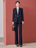 Traje Negro Profesional Set para Mujer Otoño Invierno Estudiante Universitario Entrevista Traje Profesional Examen de Funcionario Ropa de Trabajo Traje de Doble Botonadura
