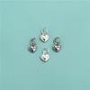 Colgante Mini Corazón de Durazno de Plata Esterlina S925 Colgante de la suerte Colgante de la suerte DIY Pulsera de Cuerda Tejida a Mano Collar Accesorios de Corazón