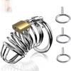 Candado de castidad de acero inoxidable para hombre candado cb Jaula para pájaros jj confinamiento metal anillo para pene enrollable juguetes sexuales para adultos