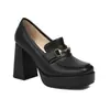 Zapatos Nuevos Gruesos Talla Grande Zapatos 43 Comercio Exterior Plataforma de Agua Tacones Altos 40 Punta Cuadrada Boca Baja Zapatos de Salón Cadena Negro Blanco Mujer