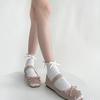 Verão Nova Chegada Orelha Algodão Meias Verticais Meias Curtas Doce Estilo Simples Leite Branco Laço Ballet Estilo Meias Menina