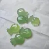 Pingente de Ágata Calcedônia Natural Pixiu Óleo de Gelo Verde Paz, Placa Sem Preocupações, Cadeado dos Desejos, Folha, Cabaça, Pingente de Jade Dragão da Sorte