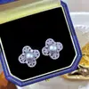 Pendientes de Perla de Agua Dulce Grises Cuadrados tipo Cubo de Azúcar, Luna Morada de Zhuji, Simples y Frescos, para el Trabajo, Pendientes Elegantes al por Mayor