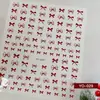 Pegatinas de Arte para Uñas con Lazo Francés Color Borgoña Popular entre Celebridades de Internet Lazo de Cinta Rojo de Año Nuevo Accesorios para Uñas