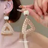 Pendientes trenzados estilo bohemio de aguja de plata para mujer, pendientes de verano, pendientes de estilo étnico retro, diseño con sentido, nicho, venta al por mayor