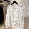 Camisa lisa para mujer única y súper elegante, otoño 2026 nuevo top de moda de alta gama, elegante, holgado, versátil