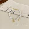 Novo Estilo Chinês Pingente Cadeado Ruyi Pulseira de Pérolas Feminina Nicho Luxo Leve High-end Simples Versátil Pulseira 2024 Novo Estilo