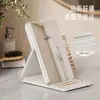 Espejo de maquillaje para dormitorio, de escritorio, de mesa, de pie, con múltiples ranuras para tarjetas, ajustable, adecuado para dormitorios de estudiantes y uso doméstico, espejo de tocador pequeño