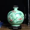 Vaso de cerâmica ornamentos sombra azul esmalte ouro lótus pequeno vaso jingdezhen flor inserção sala estar decorativo cerâmica presente