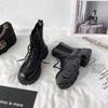 Botines transfronterizos Martin para mujer ins modernos 2020 Otoño Nuevo estilo británico suela gruesa combinan con todo con cordones botines cortos botines de una sola capa